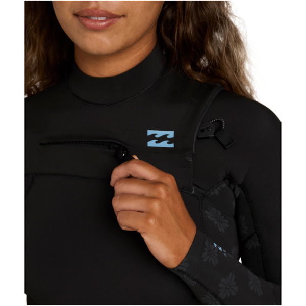 2026 Billabong Womens Absolute Core 4/3mm Chest Zip Wetsuit ABJW100239 - Black
